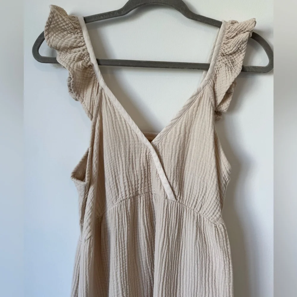Magaschoni Organic Gauze Midi Dress in Sand Color - Size L - Picture 4 of 9